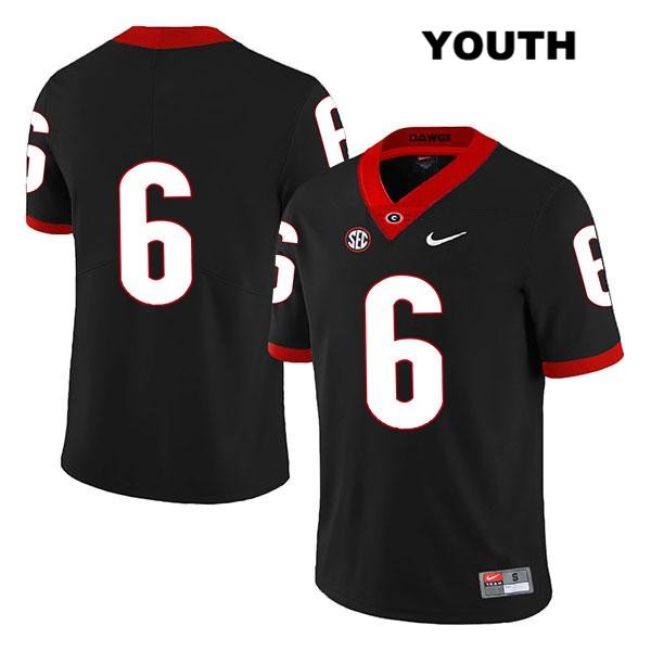 Georgia Bulldogs Youth Otis Reese #6 NCAA No Name Legend Authentic Black Nike Stitched College Football Jersey BIA1156FF